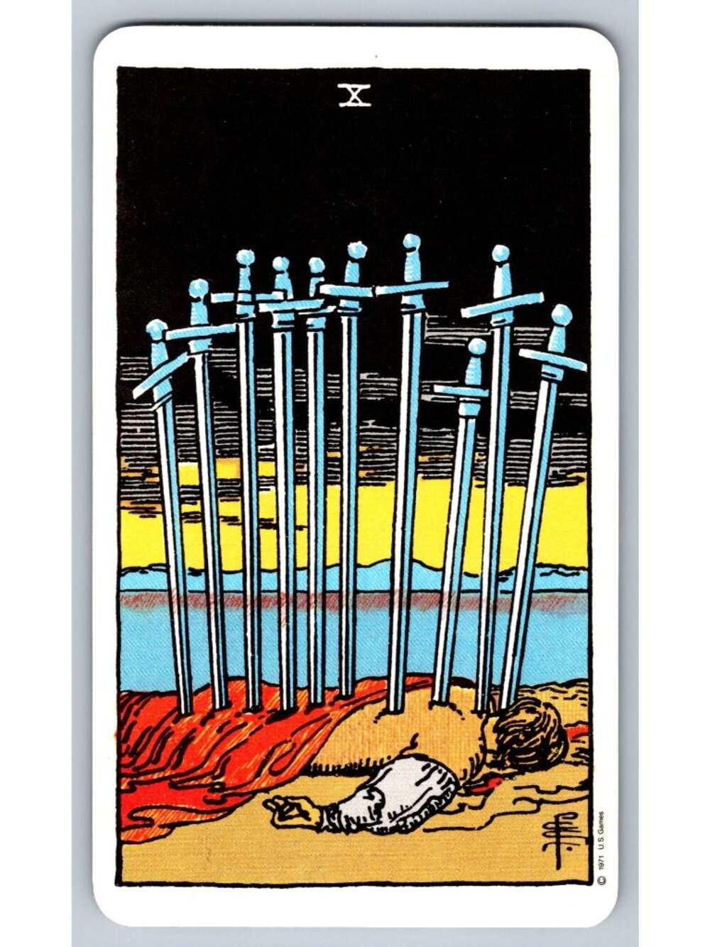 Rider Waite Tarot Cards Lot Suit of Swords U.S. Games Systems Stamford CT 1971 - Picture 7 of 16
